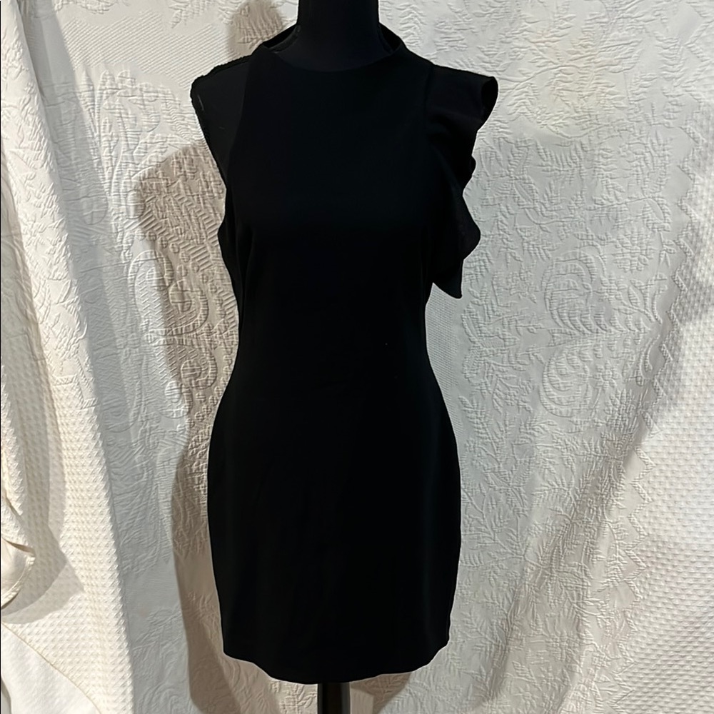 Black Halo Slim Ruffled Halter Dress,‎ size 8